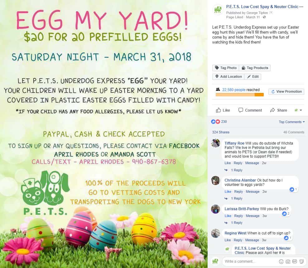 PETS Underdog Express Easter Fundraiser